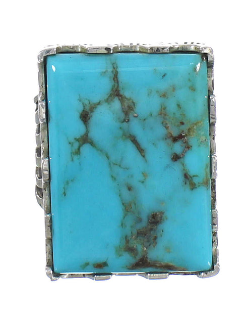 Southwest Genuine Sterling Silver And Turquoise Jewelry Ring Size 5-3/4 WX62065